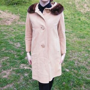 50's Vintage fur pea coat